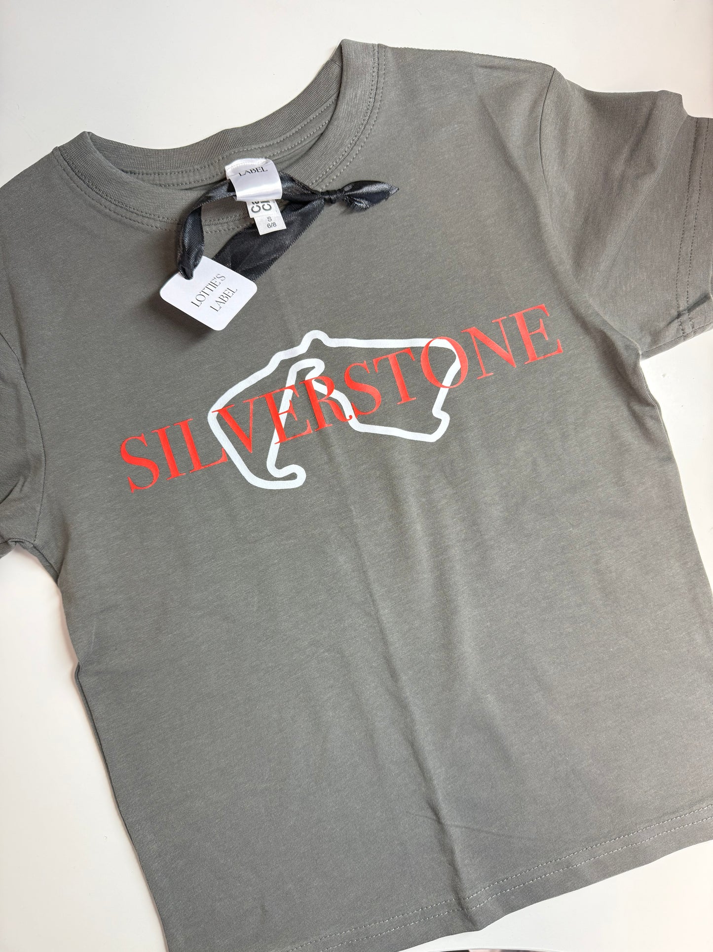 Ready to ship Silverstone Print Baby Tee Size S dark grey