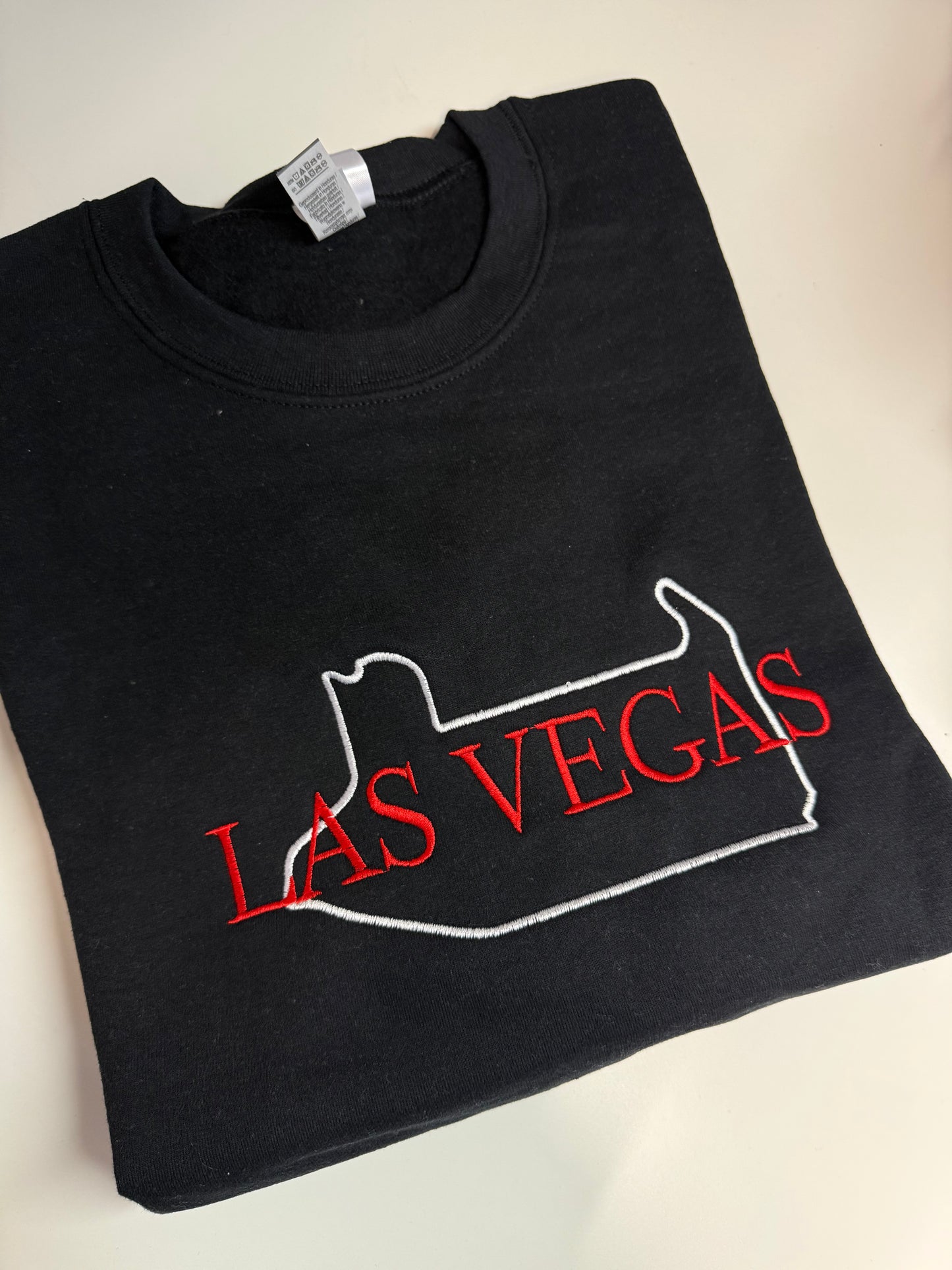 Ready to ship black Las Vegas embroidered front sweatshirt size XL