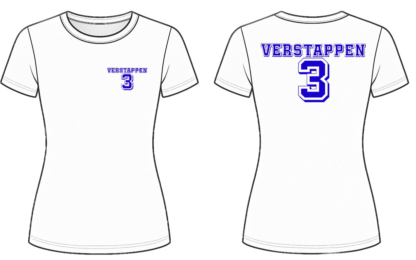 Verstappen 3 Print front and back Baby Tee