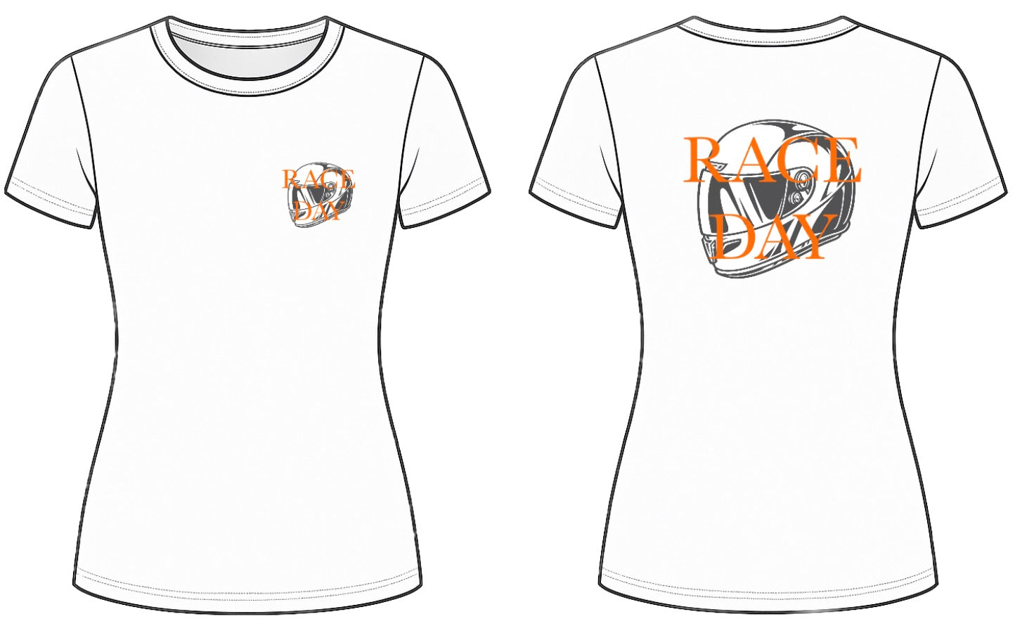 Race Day Helmet Print front and back Baby Tee
