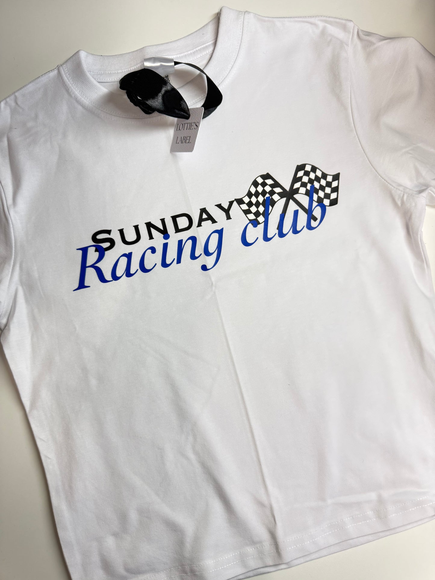 Ready to ship Sunday racing club Print Baby Tee Size M