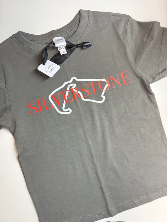 Ready to ship Silverstone Print Baby Tee Size S dark grey