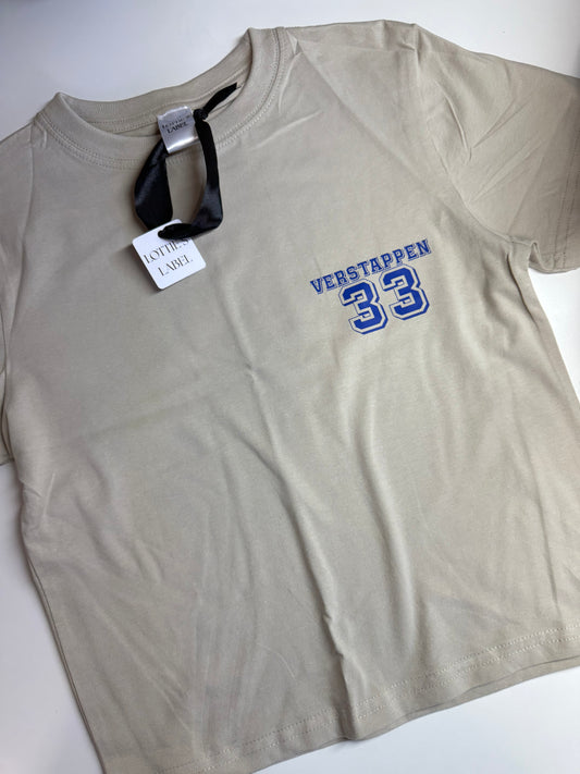 Ready to ship Verstappen 33 Print front and back Baby Tee Size M