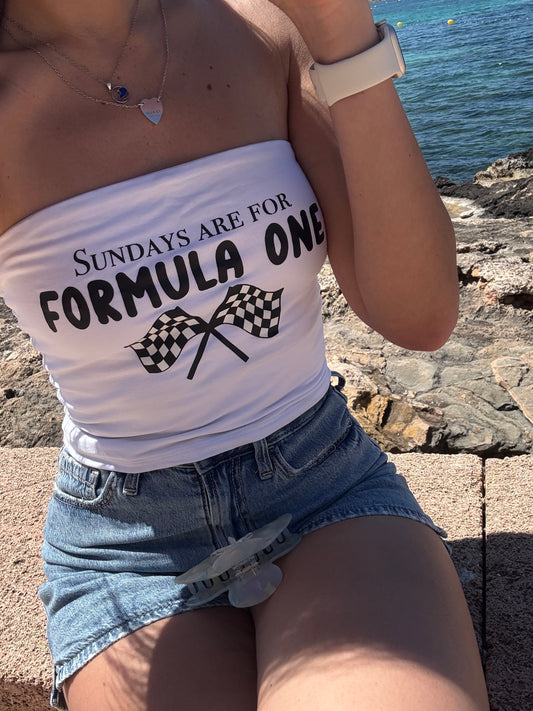 Sundays are for Formula One Bandeau Top Printed