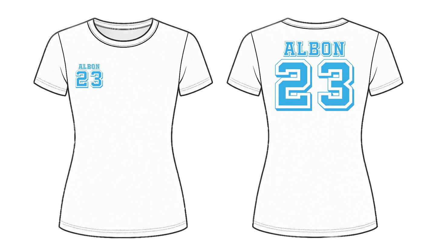 Albon 23 Print front and back Baby Tee