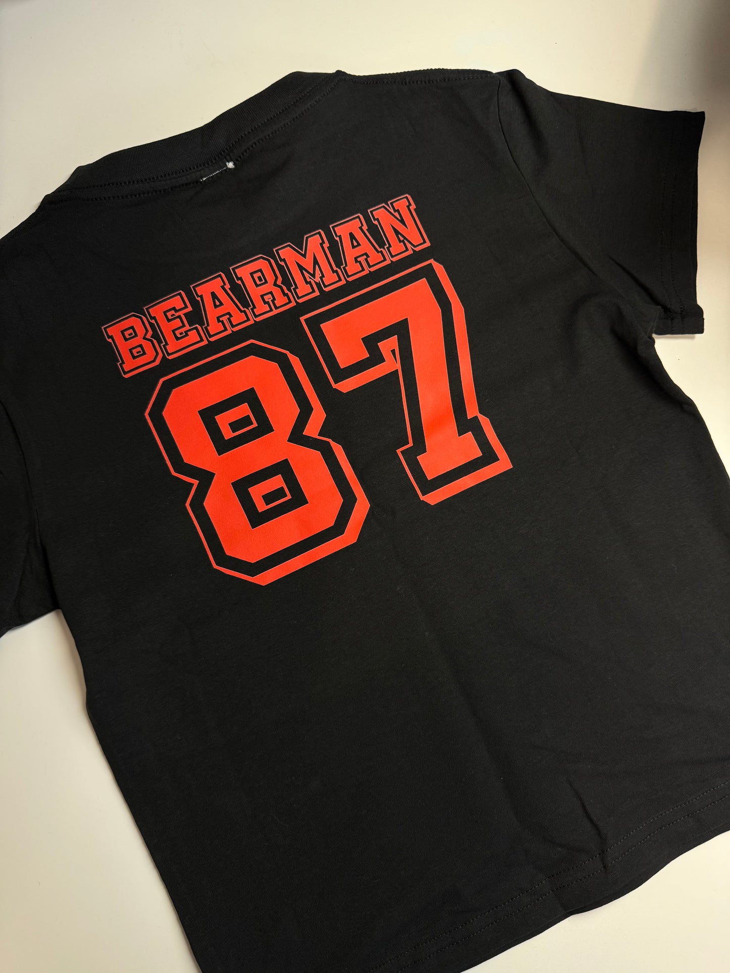 Ready to ship Bearman 87 Print front and back Baby Tee Size M