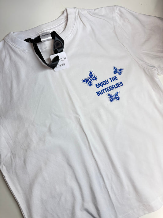 Ready to ship enjoy the butterflies Print Baby Tee Size L