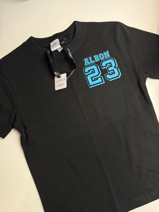 Ready to ship Albon 23 Print front and back Baby Tee Size S