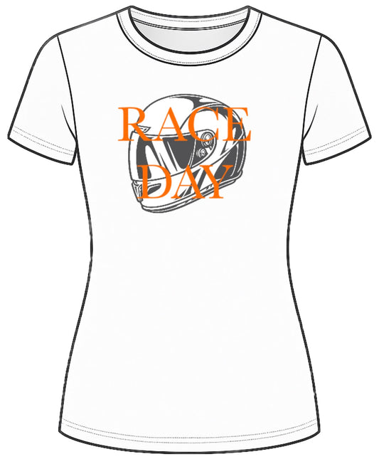 Race Day Helmet Print front Baby Tee